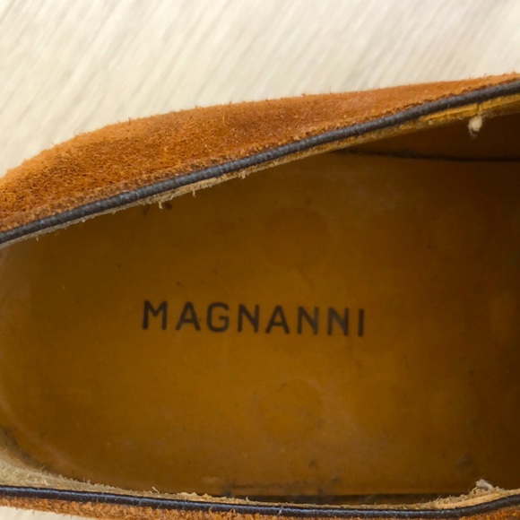 MAGNANNI Brown Suede Cap-Toe Double Monk Strap Shoes main image 10